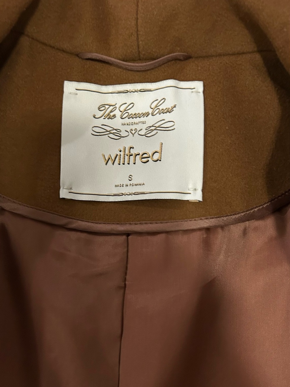 Wilfred Chestnut Brown Wool-Blend Pea Coat - Picture 4 of 5